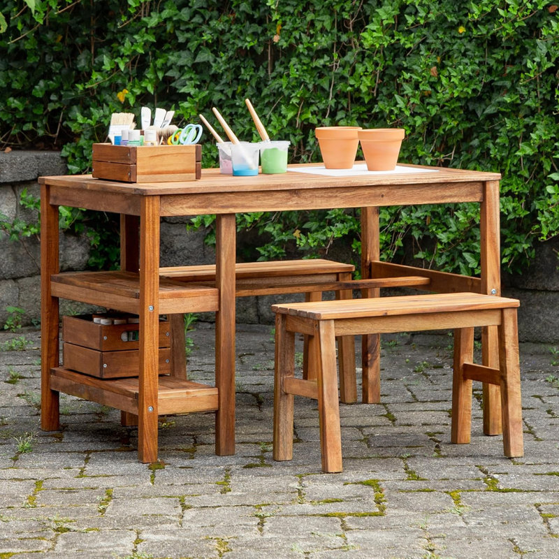 Guidecraft Martha Stewart Kids' Outdoor Craft Table, Benches | Wayfair